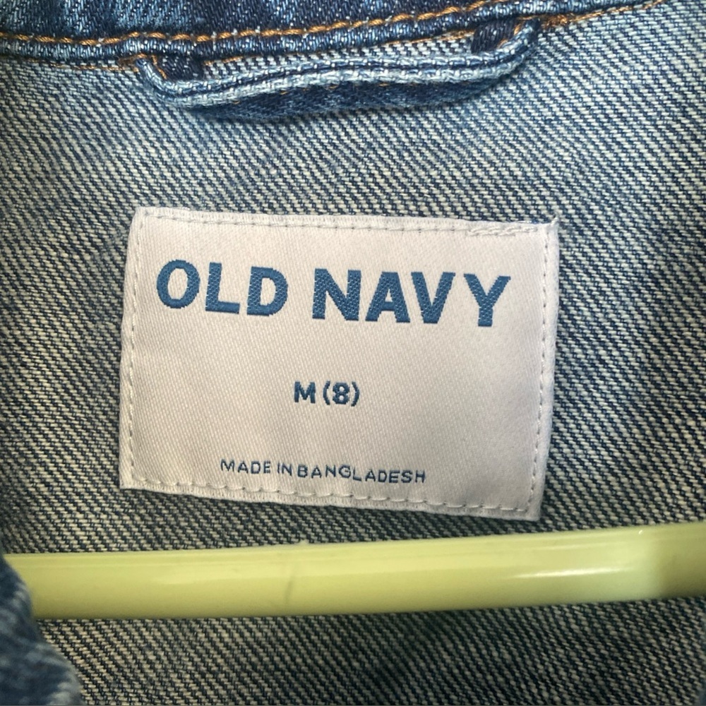 Old Navy Non-Stretch Jean Trucker Jacket Boy Size Medium (8) Medium Wash Cotton - Picture 4 of 8